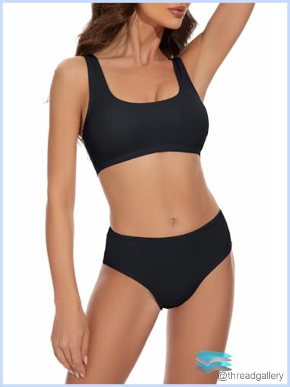 Period Two Piece Bikini Set Mid Rise Swimwear Sporty